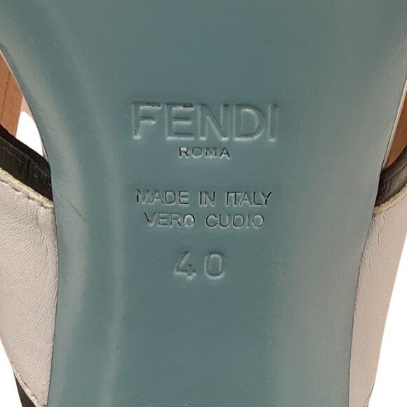Fendi Flowerland Stud Floral Block Heel Mule Slide Sandals Size 40 US 10 - Picture 11 of 15